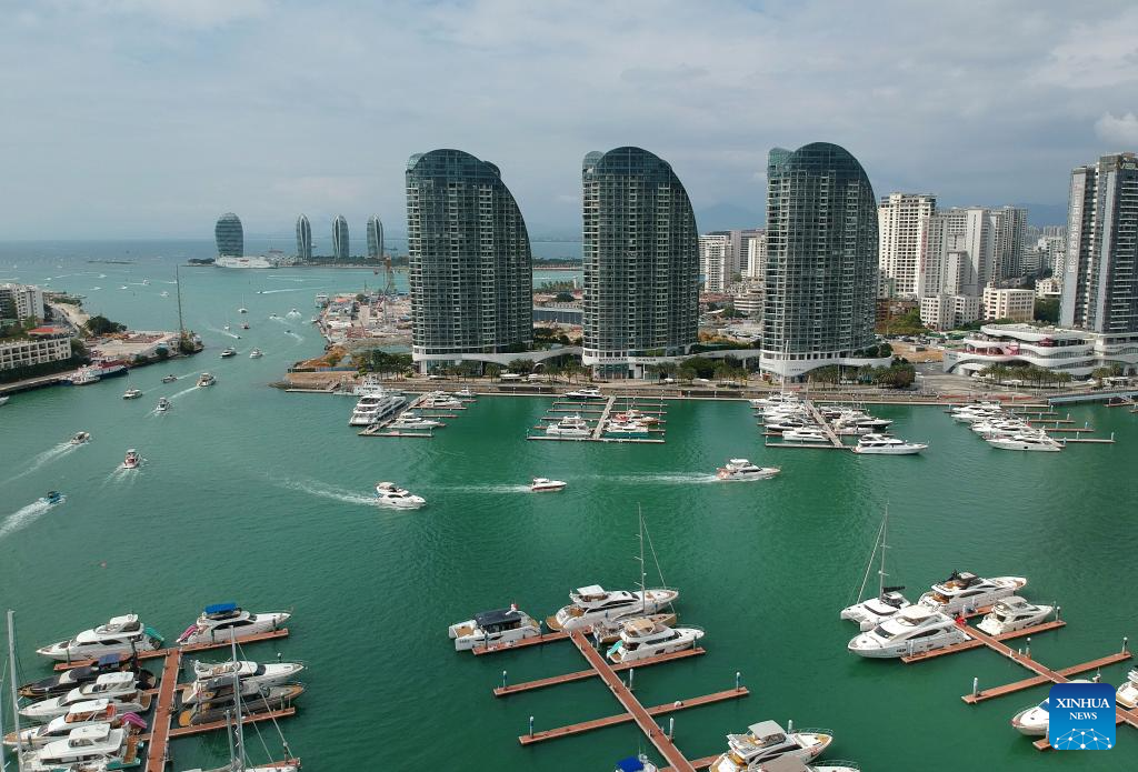 Tourists take yachts to have fun in Sanya, China's Hainan