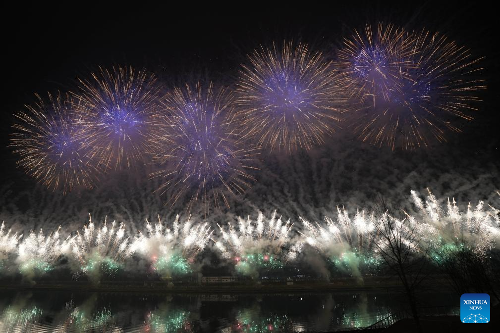 Fireworks show staged in Liuyang City, China's Hunan