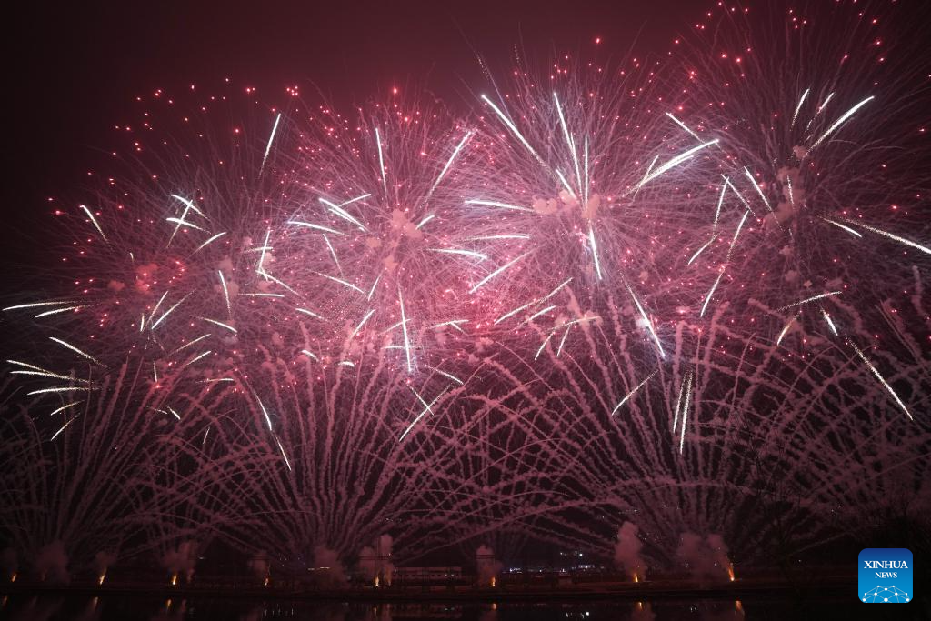 Fireworks show staged in Liuyang City, China's Hunan