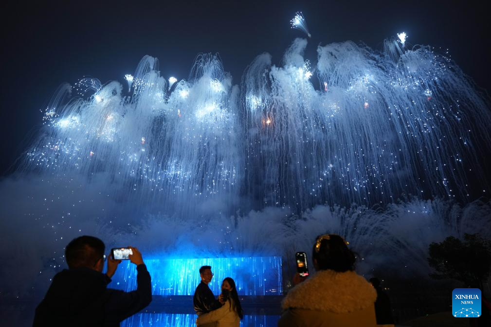 Fireworks show staged in Liuyang City, China's Hunan