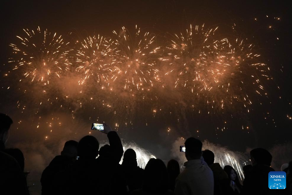 Fireworks show staged in Liuyang City, China's Hunan