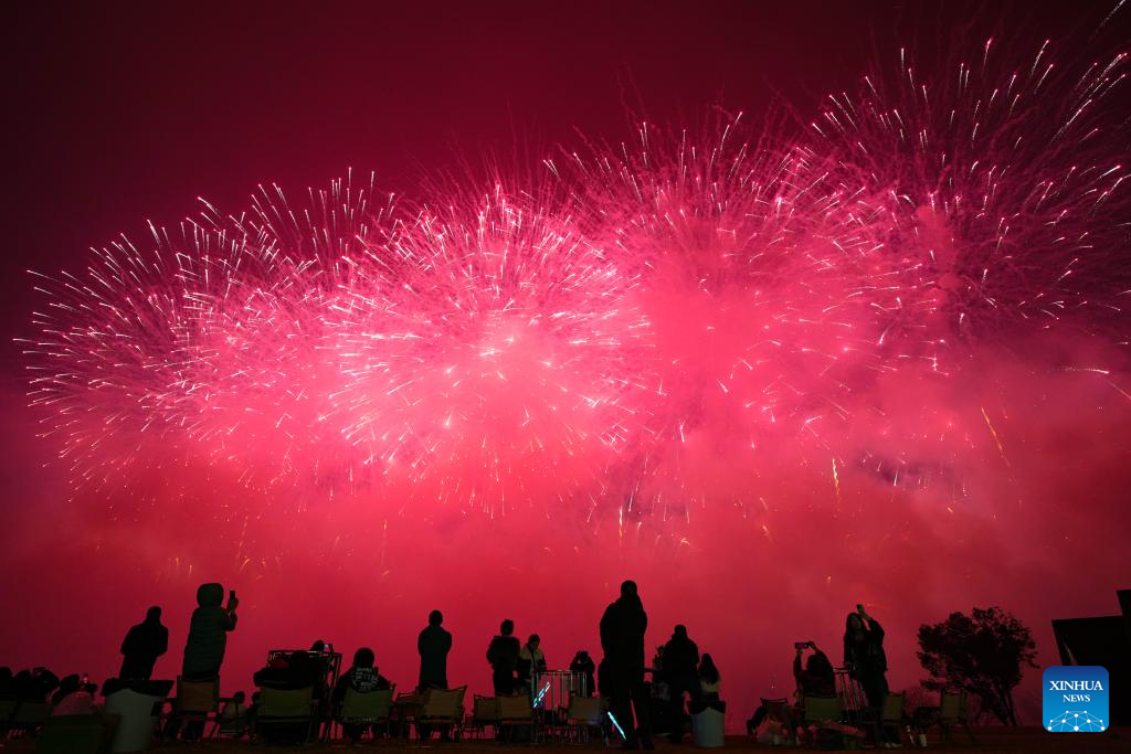 Fireworks show staged in Liuyang City, China's Hunan