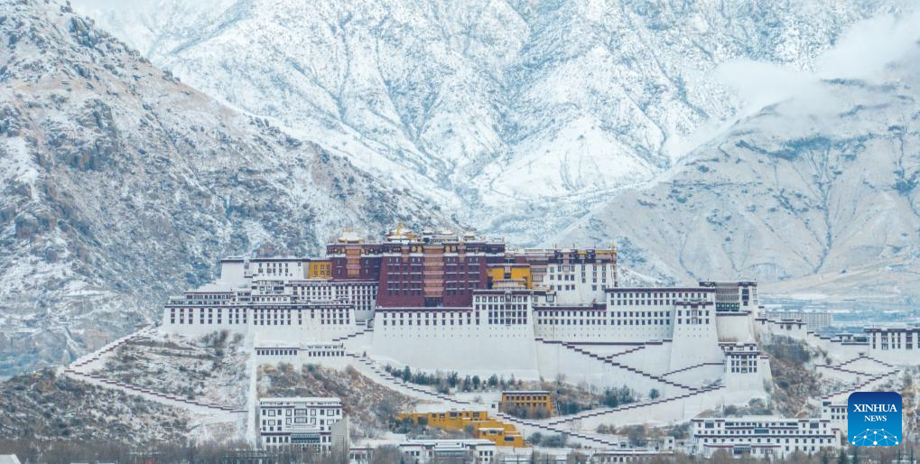 Snow scenery in Lhasa, China's Xizang