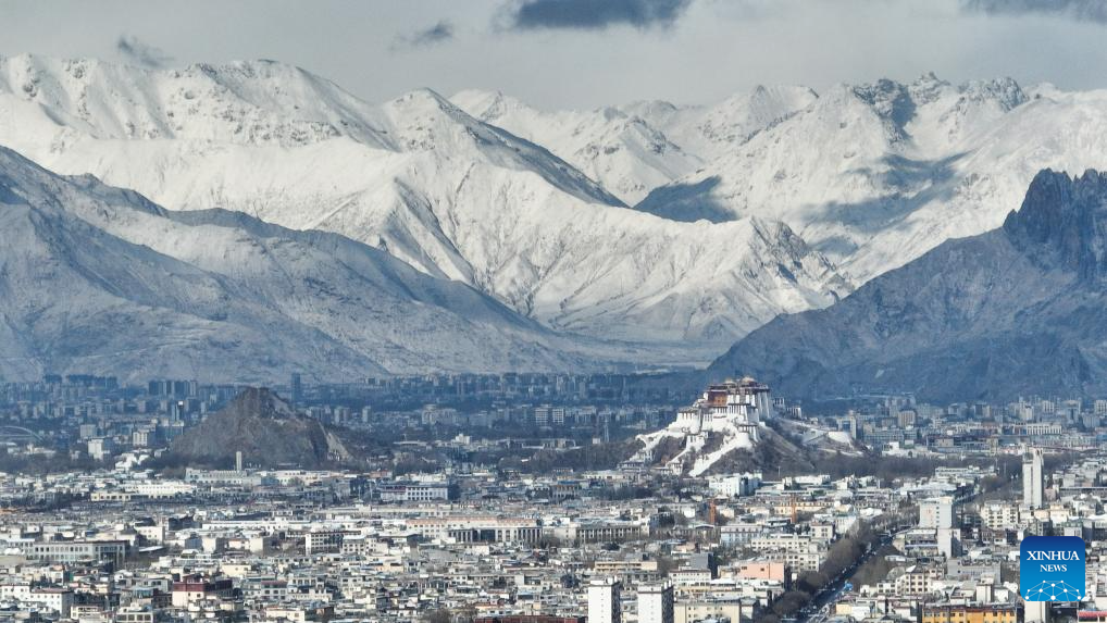 Snow scenery in Lhasa, China's Xizang