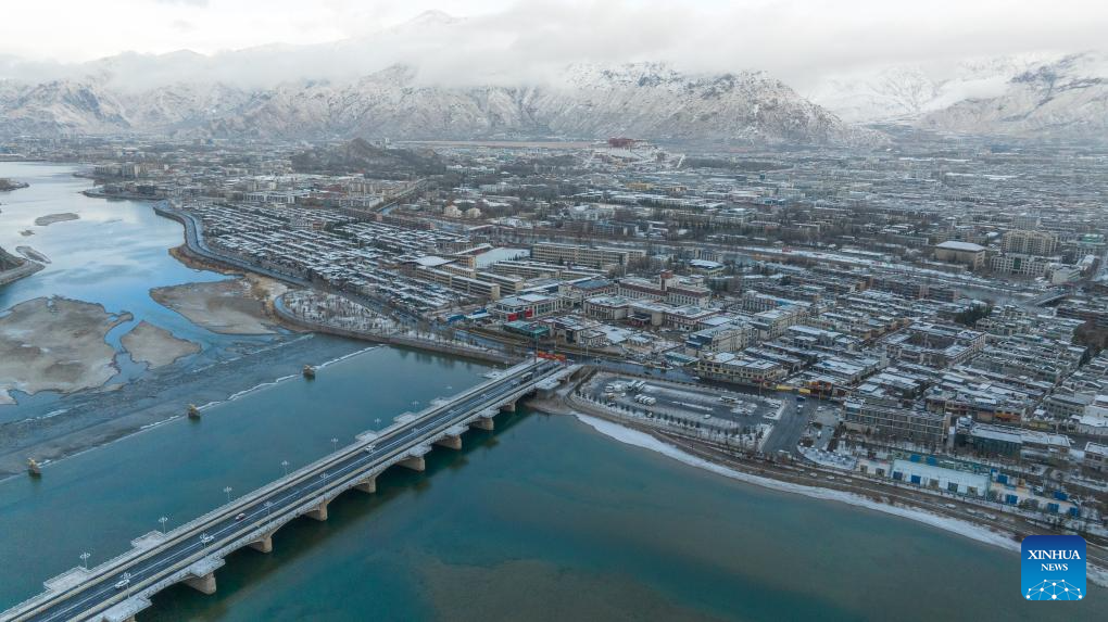 Snow scenery in Lhasa, China's Xizang