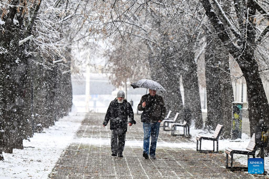 In pics: heavy snowfall in Skopje, North Macedonia