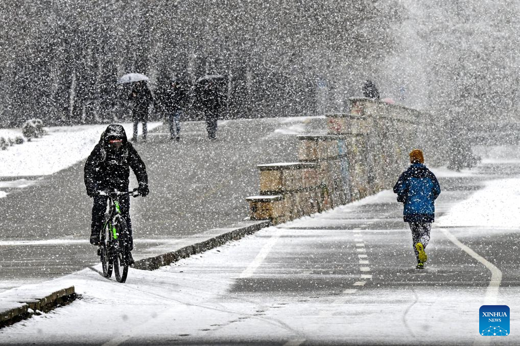 In pics: heavy snowfall in Skopje, North Macedonia