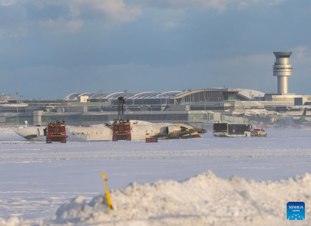 Plane overturns during landing at Toronto's Pearson airport