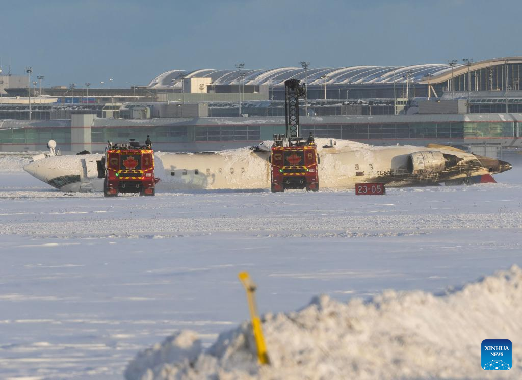 Plane overturns during landing at Toronto's Pearson airport