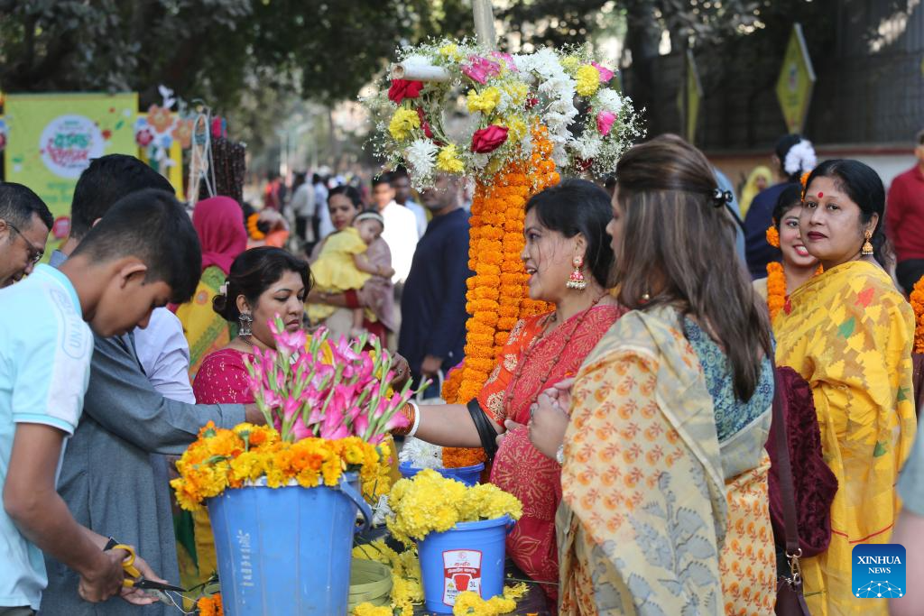 Bangladeshi people celebrate Pohela Falgun