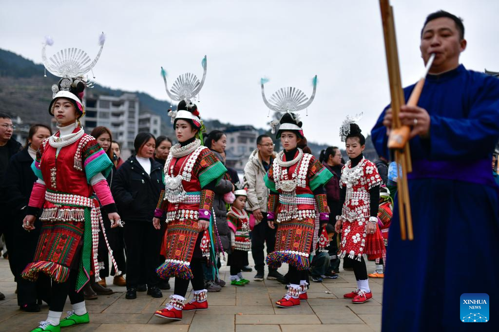 People enjoy Gannangxiang festival in China's Guizhou