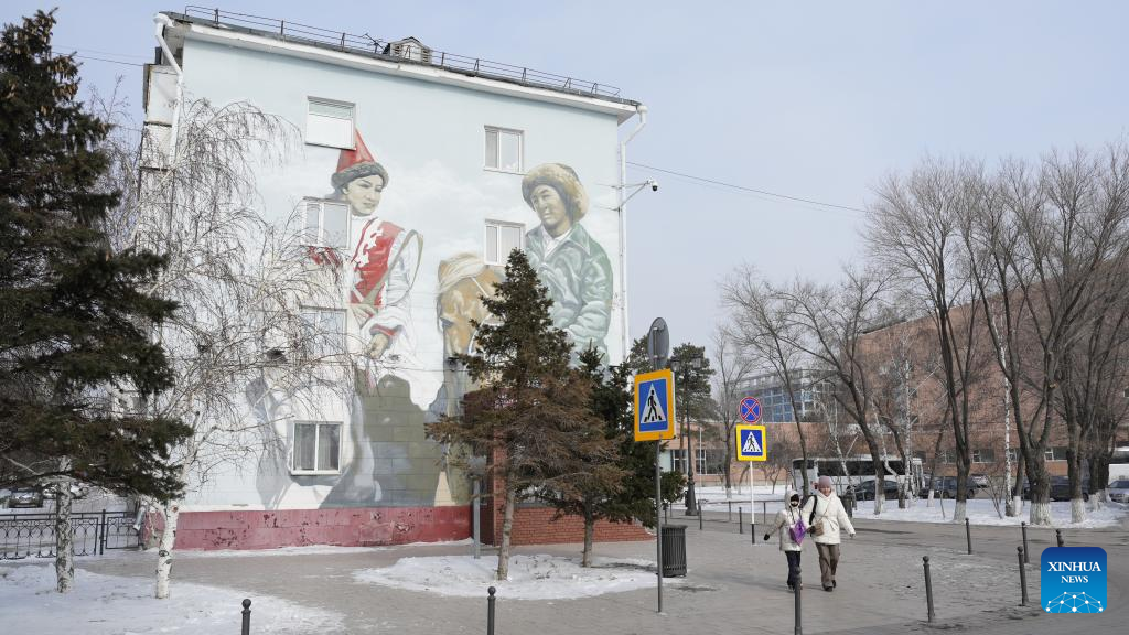 Wall-paintings seen in Astana, Kazakhstan