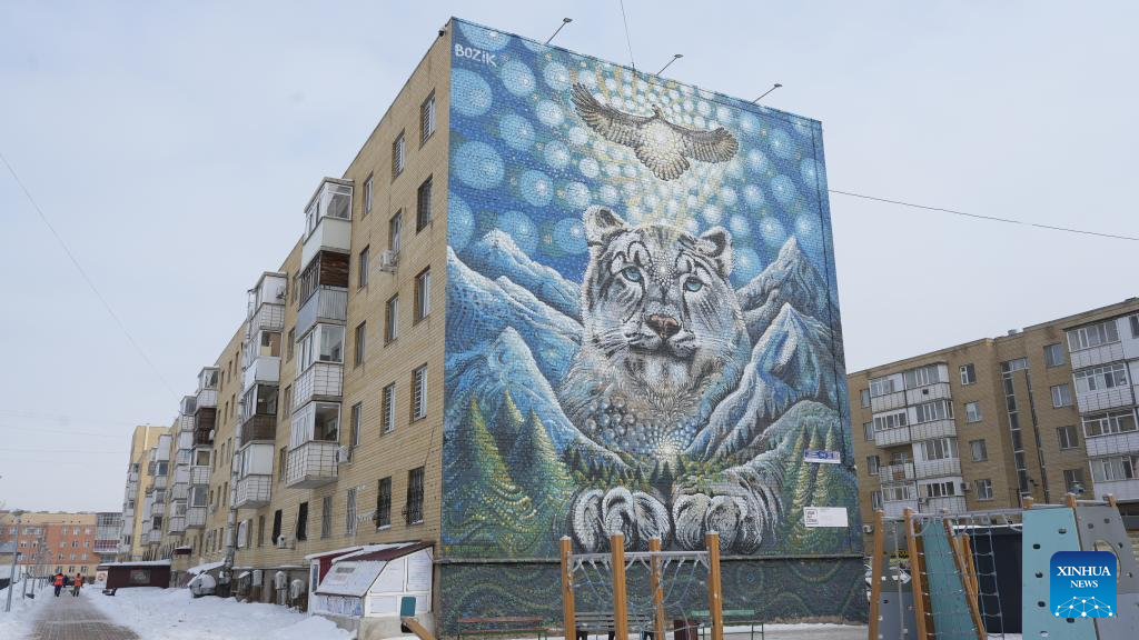 Wall-paintings seen in Astana, Kazakhstan