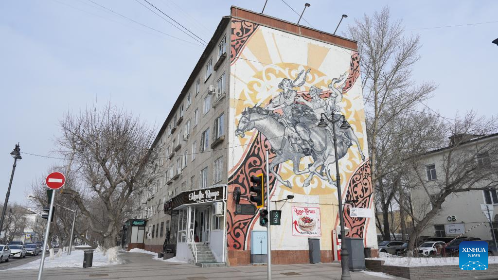 Wall-paintings seen in Astana, Kazakhstan