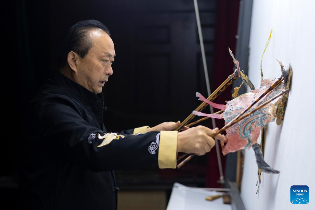 Pic story: inheritor of Wang's Shadow Play in China's Sichuan