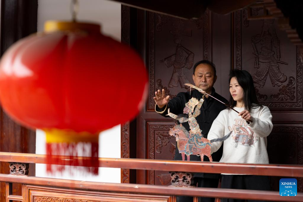 Pic story: inheritor of Wang's Shadow Play in China's Sichuan