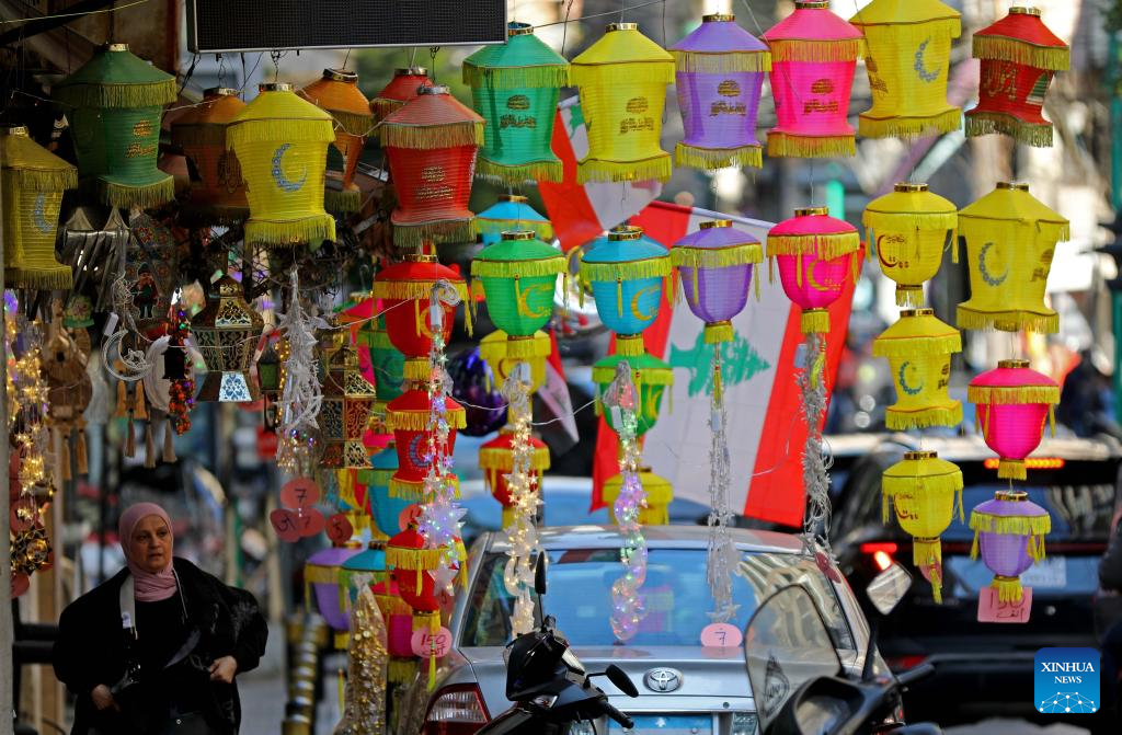 Decorations for holy month of Ramadan on display in Beirut, Lebanon