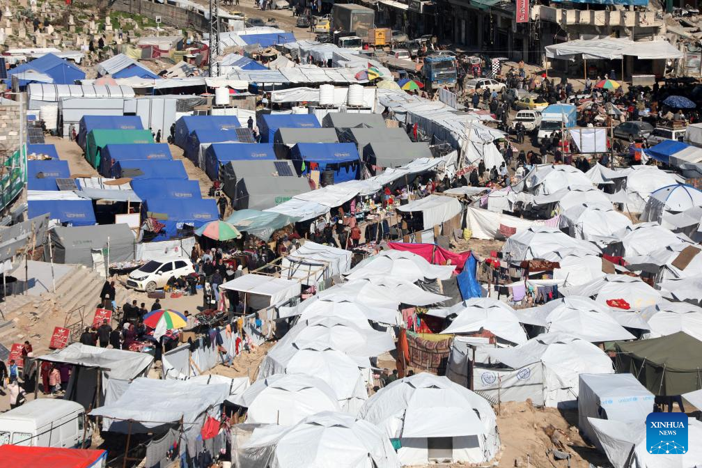 Daily life in displacement camps at Al-Shujaiya neighborhood in Gaza