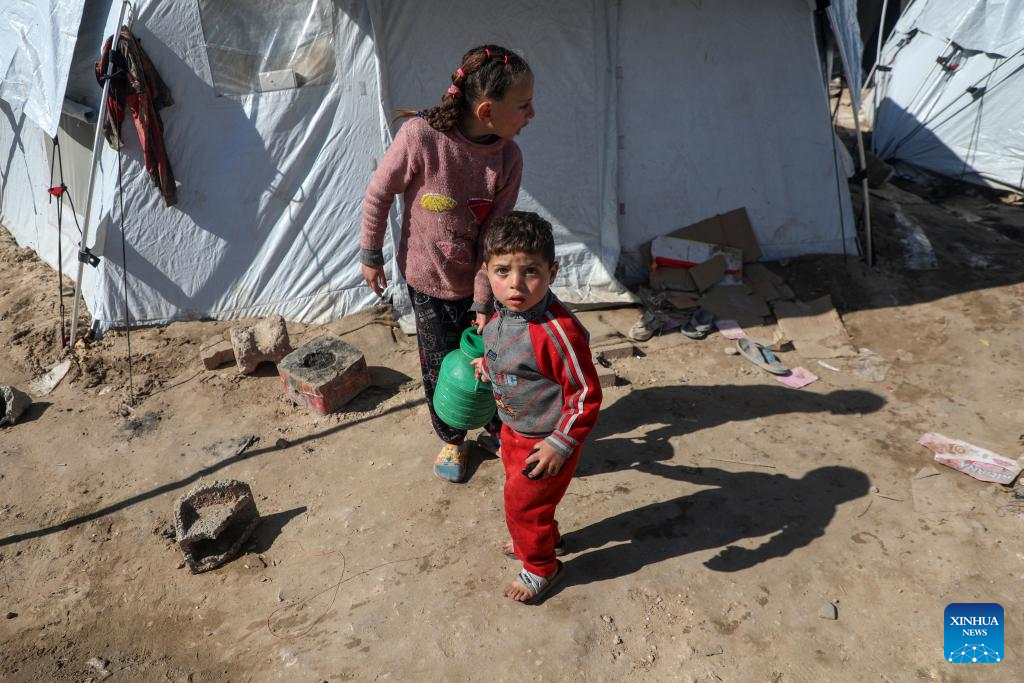 Daily life in displacement camps at Al-Shujaiya neighborhood in Gaza