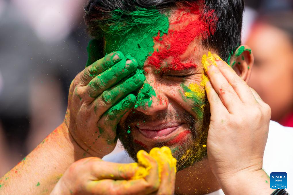 Holi Festival celebrated in Lalitpur, Nepal