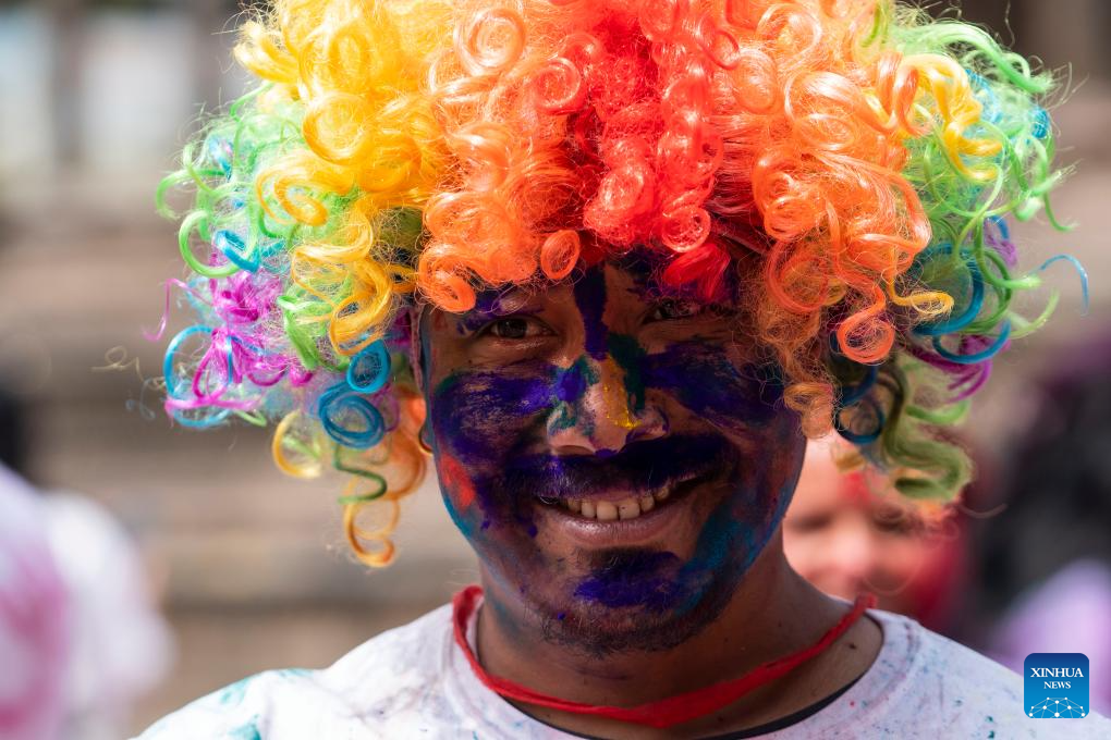 Holi Festival celebrated in Lalitpur, Nepal