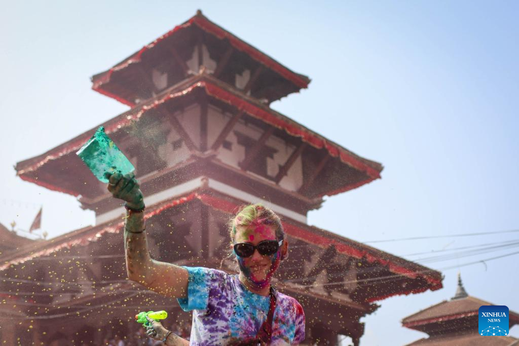 Holi Festival celebrated in Lalitpur, Nepal