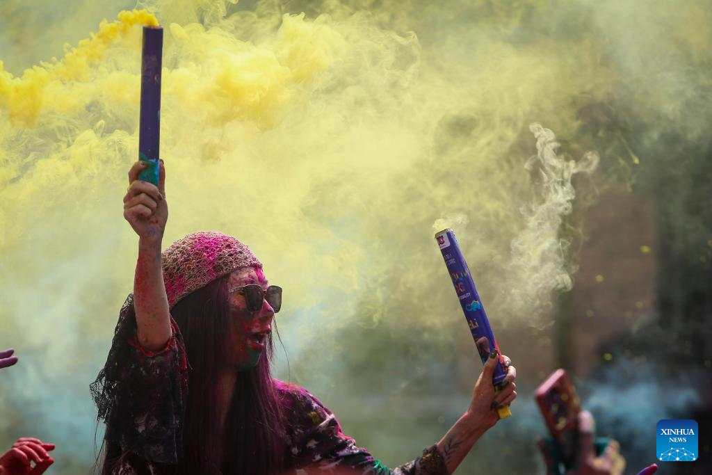 Holi Festival celebrated in Lalitpur, Nepal