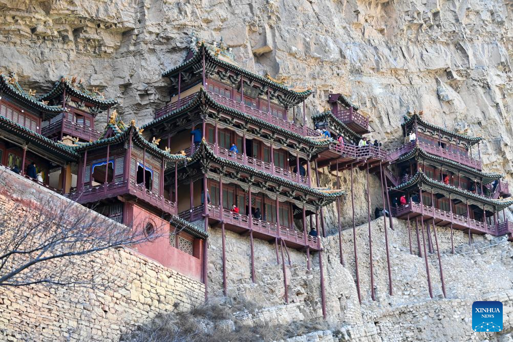 View of Hanging Temple in China's Shanxi