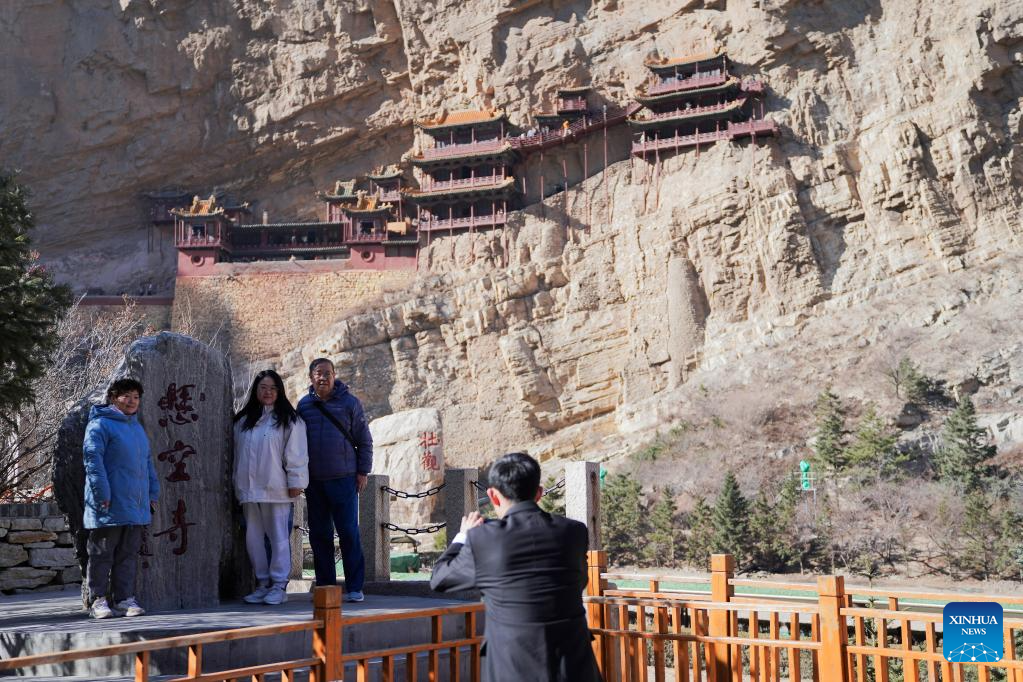 View of Hanging Temple in China's Shanxi