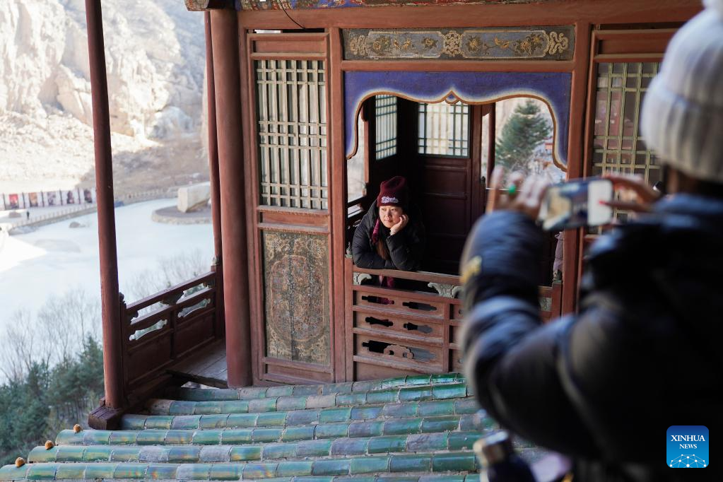 View of Hanging Temple in China's Shanxi