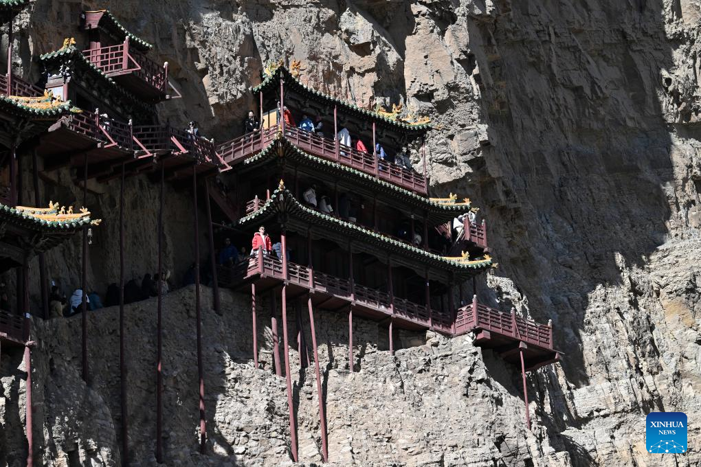 View of Hanging Temple in China's Shanxi