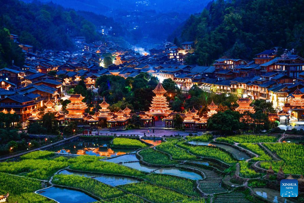 View of Zhaoxing Dong Village in China's Guizhou