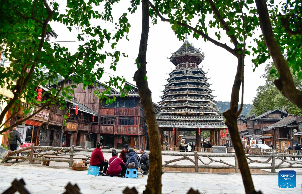 View of Zhaoxing Dong Village in China's Guizhou