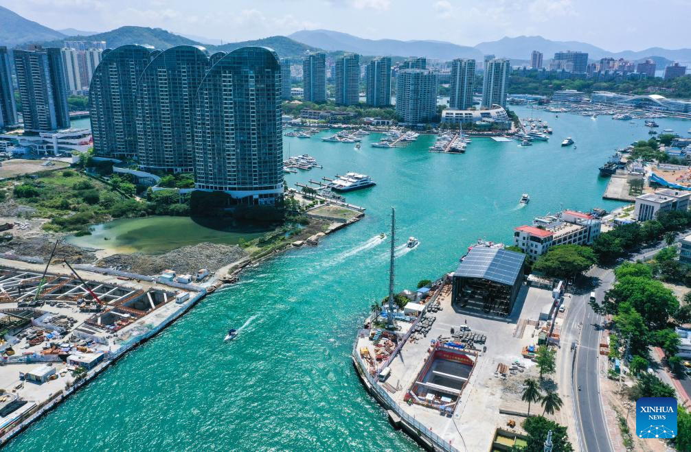 Sanya River estuary passage project under construction in China's Hainan