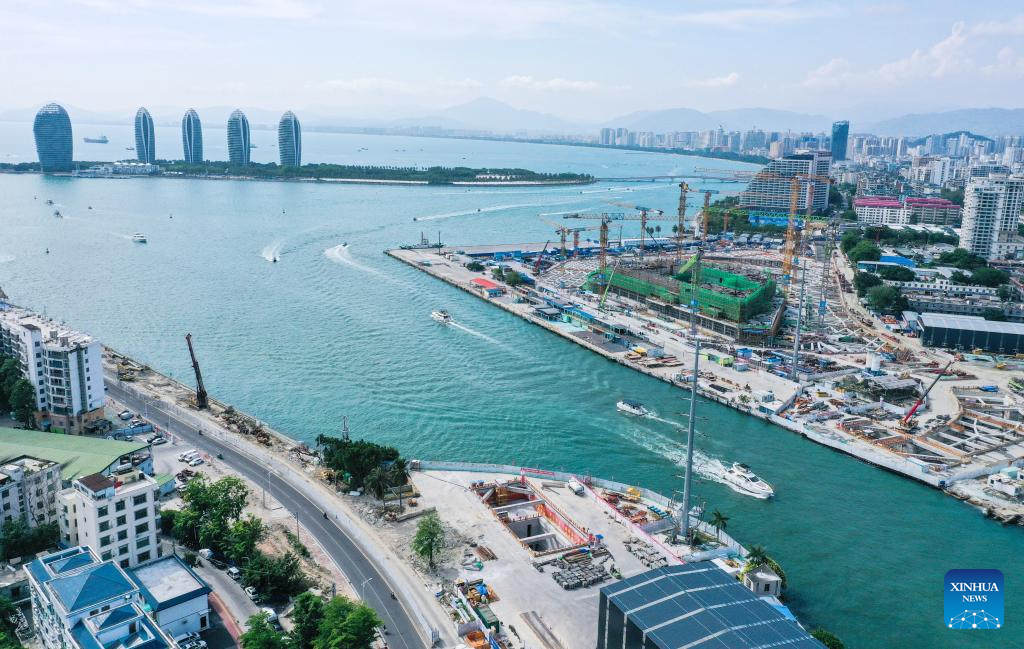 Sanya River estuary passage project under construction in China's Hainan