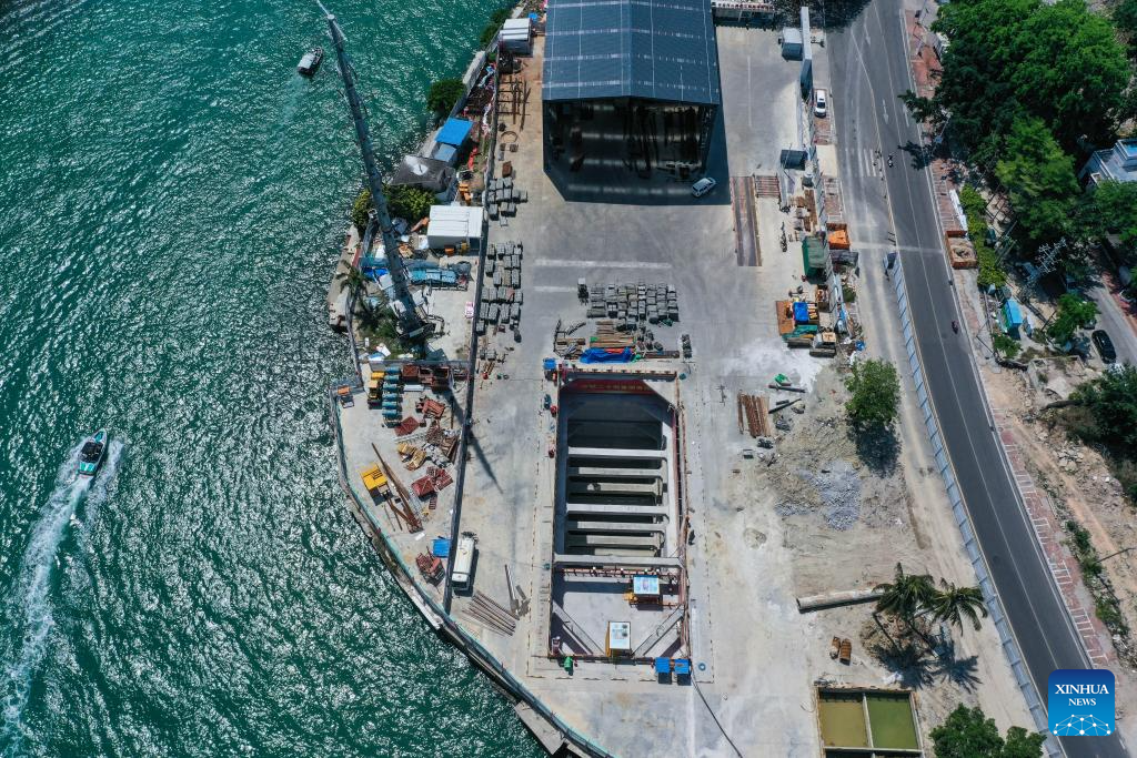 Sanya River estuary passage project under construction in China's Hainan