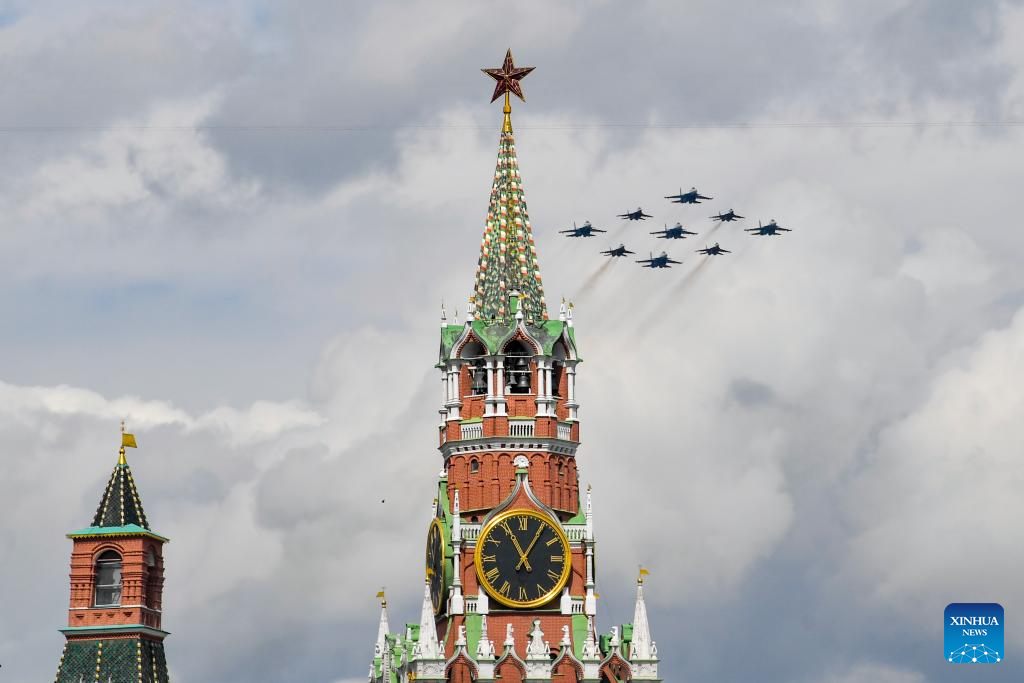 Rehearsal for Victory Day military parade held in Moscow, Russia