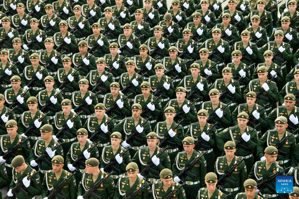 Rehearsal for Victory Day military parade held in Moscow, Russia