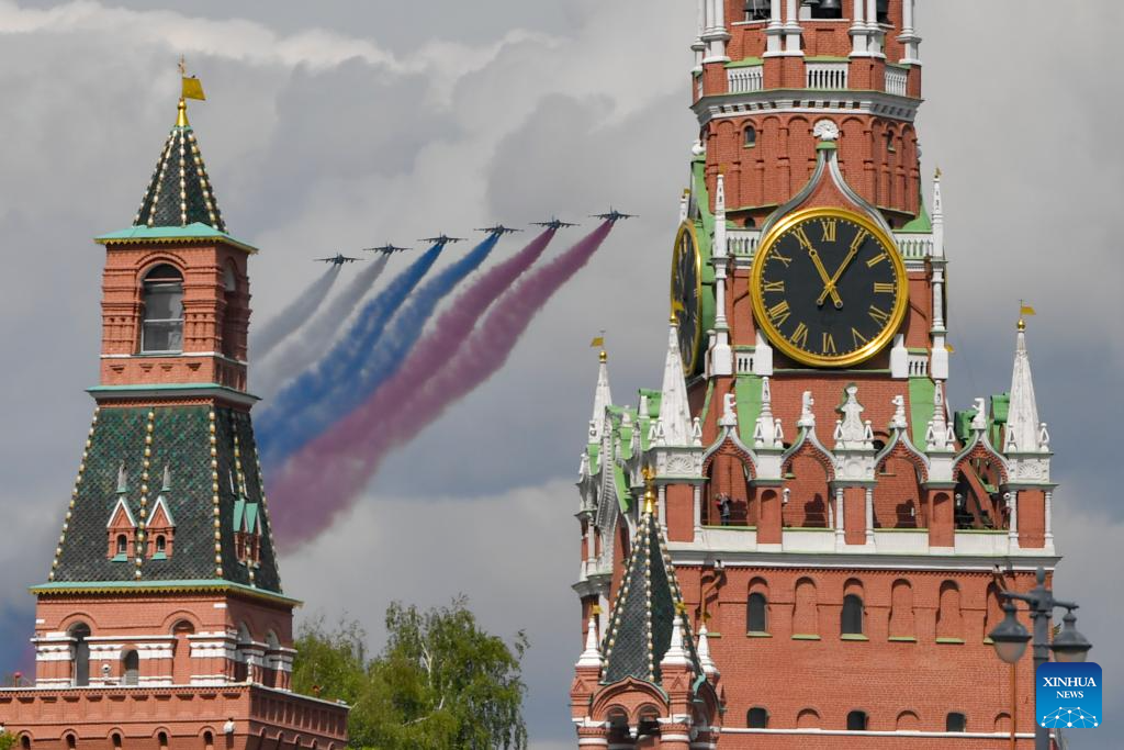 Rehearsal for Victory Day military parade held in Moscow, Russia