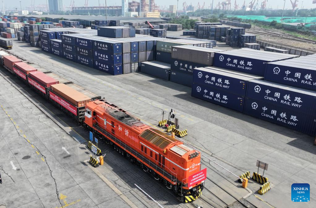 China-Central Asia freight train departs from Tianjin Port to Tashkent