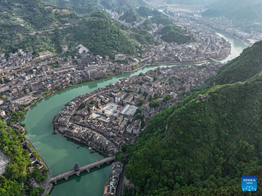 View of Zhenyuan ancient town in SW China