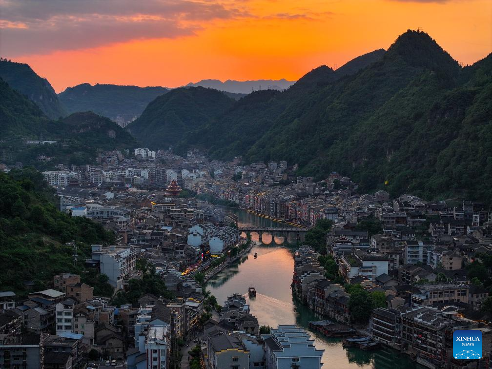View of Zhenyuan ancient town in SW China