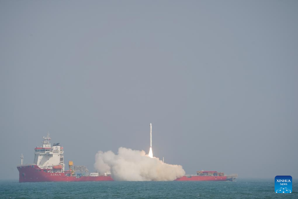 China's CERES-1 rocket launches new satellites from sea