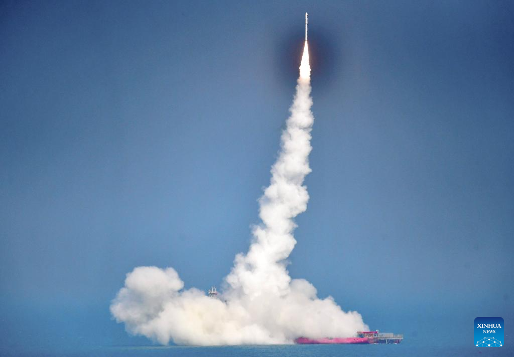 China's CERES-1 rocket launches new satellites from sea