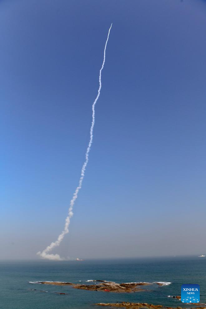 China's CERES-1 rocket launches new satellites from sea