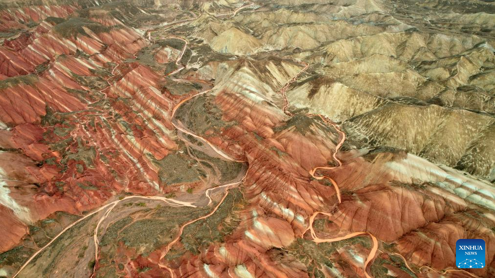 Rain scenery of Danxia landform in China's Gansu