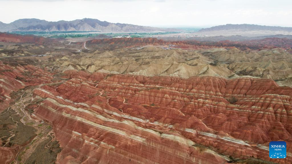 Rain scenery of Danxia landform in China's Gansu