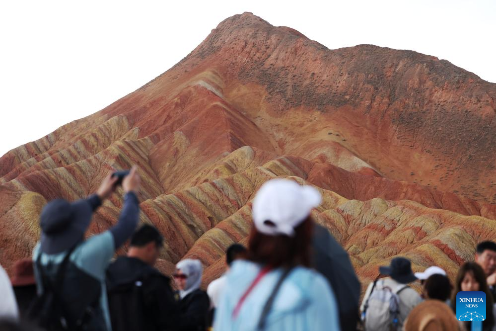 Rain scenery of Danxia landform in China's Gansu