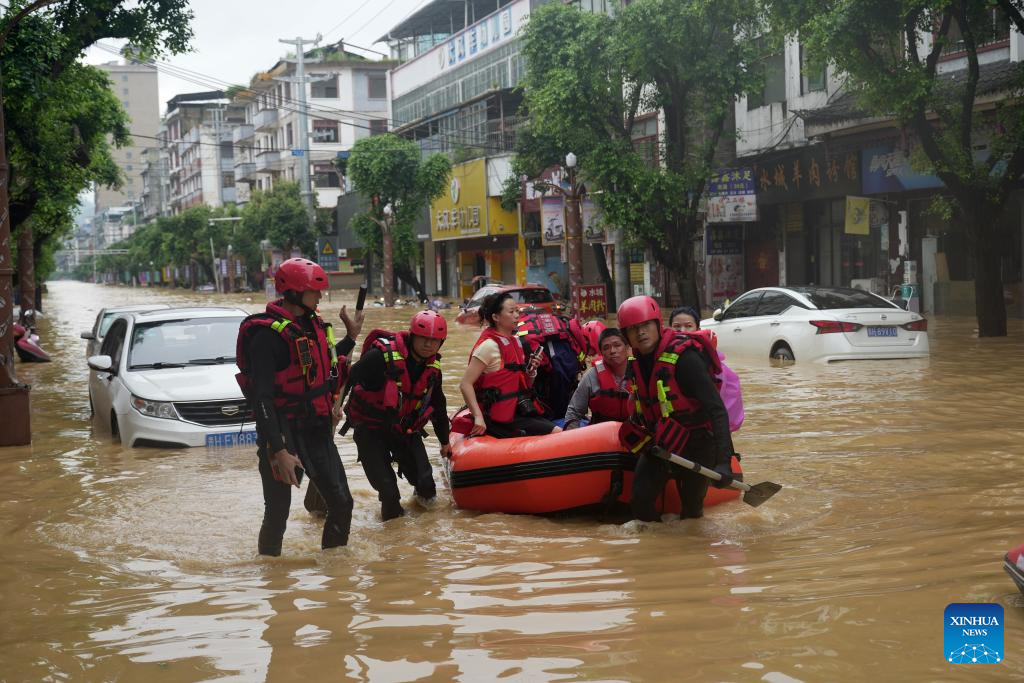 Rescue underway in flood-affected counties of Guizhou