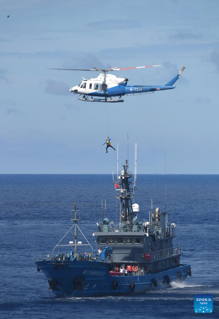 Comprehensive maritime emergency rescue drill held in Sansha City, China's Hainan